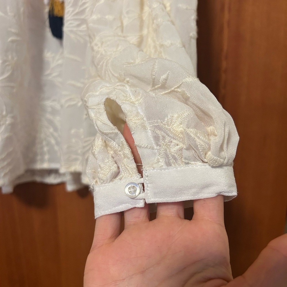 Johnny Was | Rosanna Embroidered Long-Sleeve Top w/
Pompom Ties - Picture 7 of 7